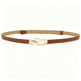 2-Pack White Adjustable Skinny Belt with Heart Buckle