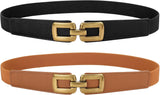 Darrahopens Fashion > Women's Fashion > Women's Accessories 2 Pack Women Skinny Elastic Waist Belt for Dress Ladies Thin Stretch Belt with Gold Buckle