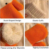 Darrahopens Fashion > Women's Fashion > Women's Accessories 2 pairs of warm gloves - knitted gloves - with cute animal prints - with warm and soft lining - The perfect winter gift for women or children.
