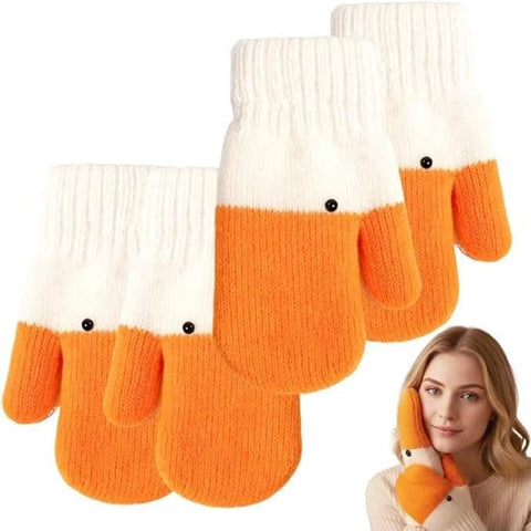 Darrahopens Fashion > Women's Fashion > Women's Accessories 2 pairs of warm gloves - knitted gloves - with cute animal prints - with warm and soft lining - The perfect winter gift for women or children.