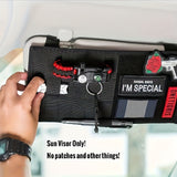 Darrahopens Fashion > Women's Fashion > Women's Accessories 2 Pcs Black Car Sun Visor Organizer – Multi-Purpose Tactical Storage Bag for Tools, Cards & Gear