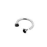 Darrahopens Fashion > Women's Fashion > Women's Accessories 2-PCS Black G23 Titanium Horseshoe Ring with 5A Zircon Internal Thread for Nose Ear Lip Septum Piercing Hypoallergenic Jewelry for Local Trendsetters