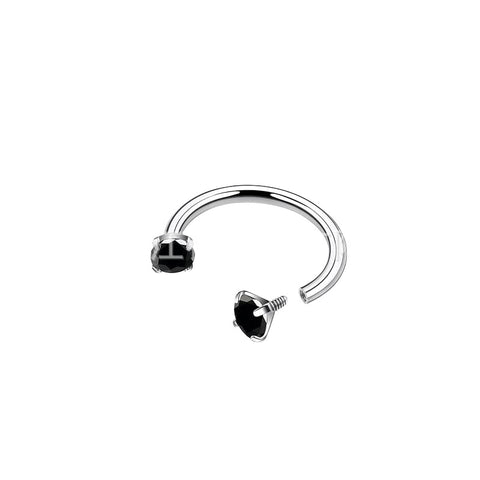 Darrahopens Fashion > Women's Fashion > Women's Accessories 2-PCS Black G23 Titanium Horseshoe Ring with 5A Zircon Internal Thread for Nose Ear Lip Septum Piercing Hypoallergenic Jewelry for Local Trendsetters