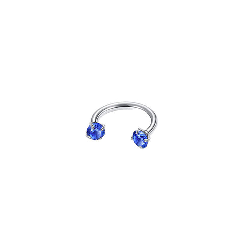 Darrahopens Fashion > Women's Fashion > Women's Accessories 2-PCS Blue-violet G23 Titanium Horseshoe Ring with 5A Zircon Internal Thread for Nose Ear Lip Septum Piercing Hypoallergenic Jewelry for Local Trendsetters