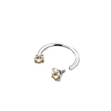 Darrahopens Fashion > Women's Fashion > Women's Accessories 2-PCS Champagne G23 Titanium Horseshoe Ring with 5A Zircon Internal Thread for Nose Ear Lip Septum Piercing Hypoallergenic Jewelry for Local Trendsetters
