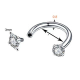 Darrahopens Fashion > Women's Fashion > Women's Accessories 2-PCS Champagne G23 Titanium Horseshoe Ring with 5A Zircon Internal Thread for Nose Ear Lip Septum Piercing Hypoallergenic Jewelry for Local Trendsetters