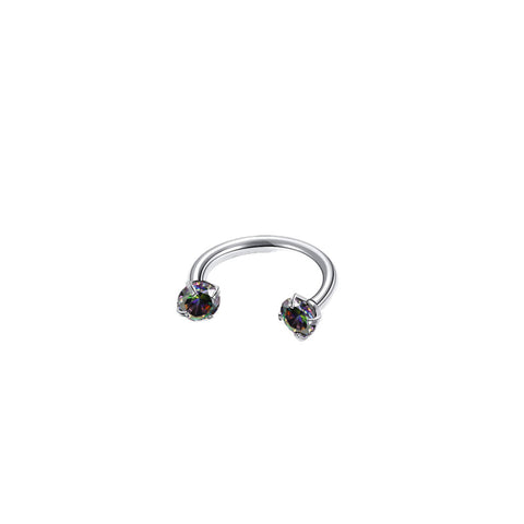Darrahopens Fashion > Women's Fashion > Women's Accessories 2-PCS Colour G23 Titanium Horseshoe Ring with 5A Zircon Internal Thread for Nose Ear Lip Septum Piercing Hypoallergenic Jewelry for Local Trendsetters