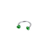 Darrahopens Fashion > Women's Fashion > Women's Accessories 2-PCS Emerald G23 Titanium Horseshoe Ring with 5A Zircon Internal Thread for Nose Ear Lip Septum Piercing Hypoallergenic Jewelry for Local Trendsetters