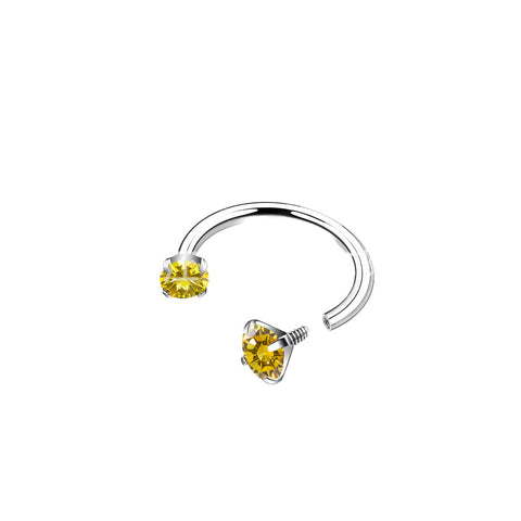 Darrahopens Fashion > Women's Fashion > Women's Accessories 2-PCS golden G23 Titanium Horseshoe Ring with 5A Zircon Internal Thread for Nose Ear Lip Septum Piercing Hypoallergenic Jewelry for Local Trendsetters