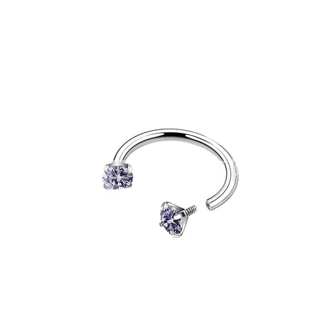 Darrahopens Fashion > Women's Fashion > Women's Accessories 2-PCS Gradient Blue G23 Titanium Horseshoe Ring with 5A Zircon Internal Thread for Nose Ear Lip Septum Piercing Hypoallergenic Jewelry for Local Trendsetters