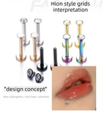 Darrahopens Fashion > Women's Fashion > Women's Accessories 2 PCS Internally Threaded Labret Studs - 16G 8mm Stainless Steel Flat Back with 3mm CZ Crystal - Rainbow Tone Body Piercing for Lip Tragus Helix