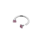 Darrahopens Fashion > Women's Fashion > Women's Accessories 2-PCS Pink G23 Titanium Horseshoe Ring with 5A Zircon Internal Thread for Nose Ear Lip Septum Piercing Hypoallergenic Jewelry for Local Trendsetters