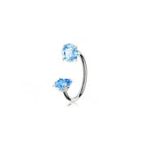 Darrahopens Fashion > Women's Fashion > Women's Accessories 2-PCS Sea blue G23 Titanium Horseshoe Ring with 5A Zircon Internal Thread for Nose Ear Lip Septum Piercing Hypoallergenic Jewelry for Local Trendsetters
