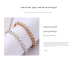 Darrahopens Fashion > Women's Fashion > Women's Accessories 2-piece Aureate and  Rose Gold Luxury Crystal Heart Tennis Bracelet - European Roman Style Pave CZ Diamond Link Chain - Elegant Gold Silver Rose Gold Plated Fashion Jewelry for Women
