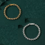 Darrahopens Fashion > Women's Fashion > Women's Accessories 2-piece Aureate and  Silvery Luxury Crystal Heart Tennis Bracelet - European Roman Style Pave CZ Diamond Link Chain - Elegant Gold Silver Rose Gold Plated Fashion Jewelry for Women