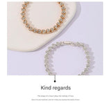Darrahopens Fashion > Women's Fashion > Women's Accessories 2-piece Silvery and  Rose Gold Luxury Crystal Heart Tennis Bracelet - European Roman Style Pave CZ Diamond Link Chain - Elegant Gold Silver Rose Gold Plated Fashion Jewelry for Women