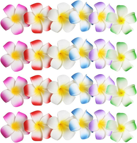 Darrahopens Fashion > Women's Fashion > Women's Accessories 24pcs Plumeria Flower Hair Clips for Women and Girls, Hawaiian Hibiscus Barrettes, Beach Wedding Party