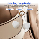 Darrahopens Fashion > Women's Fashion > Women's Accessories 2Pcs Heart Purse Light - LED Automatic Sensor Handbag Lamp, Rechargeable Mini Bag Night Light for Women & Girls - Touch Activated Keychain Light for Totes, Backpacks, Travel Gifts - White - Size 5cm*6cm In Australia - Darrahopens