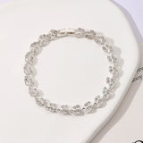 Darrahopens Fashion > Women's Fashion > Women's Accessories 3 Pack Silver Gold and Rose Gold Women's Crystal Leaf Bracelets with Gift Box – Elegant Rhinestone Alloy Link Bracelet, Minimalist Fashion Jewelry Gift for Women