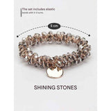 Darrahopens Fashion > Women's Fashion > Women's Accessories 3-Pack Simple & Stylish Crystal Hair Ties for Women – Ponytail Elastic & Bracelet 2-in-1