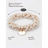 Darrahopens Fashion > Women's Fashion > Women's Accessories 3-Pack Simple & Stylish Crystal Hair Ties for Women – Ponytail Elastic & Bracelet 2-in-1