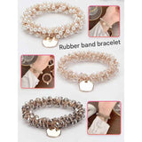 Darrahopens Fashion > Women's Fashion > Women's Accessories 3-Pack Simple & Stylish Crystal Hair Ties for Women – Ponytail Elastic & Bracelet 2-in-1