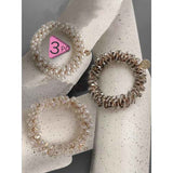 Darrahopens Fashion > Women's Fashion > Women's Accessories 3-Pack Simple & Stylish Crystal Hair Ties for Women – Ponytail Elastic & Bracelet 2-in-1