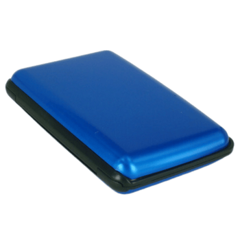Darrahopens Fashion > Women's Fashion > Women's Accessories 3-Pcs Blue Slim Aluminium Credit Card Holder RFID Blocking Wallet Hard Shell Case Business Card Organiser Lightweight Pocket Size for Everyday Use