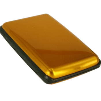 Darrahopens Fashion > Women's Fashion > Women's Accessories 3-Pcs Golden Slim Aluminium Credit Card Holder RFID Blocking Wallet Hard Shell Case Business Card Organiser Lightweight Pocket Size for Everyday Use