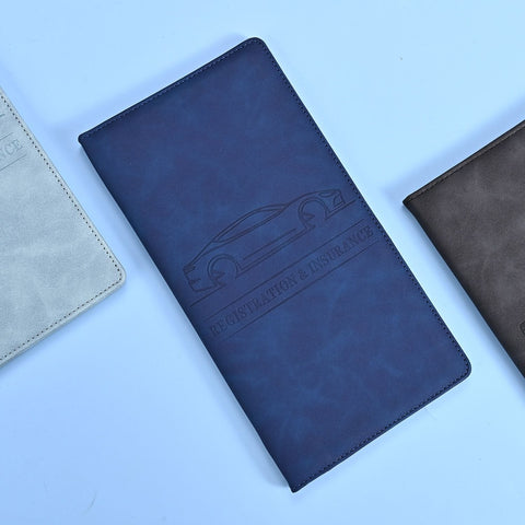 Darrahopens Fashion > Women's Fashion > Women's Accessories 3 Pcs Premium PU Leather Car Registration and Insurance Holder - Slim Auto Document Organizer, Driver's License Wallet and Travel Passport Folder - Blue