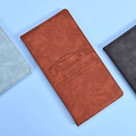 Darrahopens Fashion > Women's Fashion > Women's Accessories 3 Pcs Premium PU Leather Car Registration and Insurance Holder - Slim Auto Document Organizer, Driver's License Wallet and Travel Passport Folder - Brown
