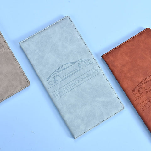 Darrahopens Fashion > Women's Fashion > Women's Accessories 3 Pcs Premium PU Leather Car Registration and Insurance Holder - Slim Auto Document Organizer, Driver's License Wallet and Travel Passport Folder - Sky Blue