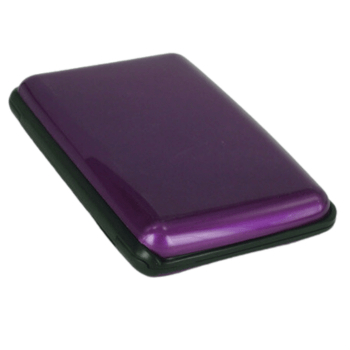 Darrahopens Fashion > Women's Fashion > Women's Accessories 3-Pcs Purple Slim Aluminium Credit Card Holder RFID Blocking Wallet Hard Shell Case Business Card Organiser Lightweight Pocket Size for Everyday Use