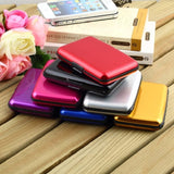 Darrahopens Fashion > Women's Fashion > Women's Accessories 3-Pcs Red Slim Aluminium Credit Card Holder RFID Blocking Wallet Hard Shell Case Business Card Organiser Lightweight Pocket Size for Everyday Use