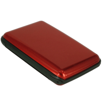 Darrahopens Fashion > Women's Fashion > Women's Accessories 3-Pcs Red Slim Aluminium Credit Card Holder RFID Blocking Wallet Hard Shell Case Business Card Organiser Lightweight Pocket Size for Everyday Use