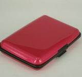 Darrahopens Fashion > Women's Fashion > Women's Accessories 3-Pcs Rose red Slim Aluminium Credit Card Holder RFID Blocking Wallet Hard Shell Case Business Card Organiser Lightweight Pocket Size for Everyday Use