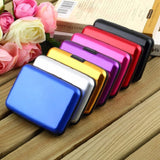 Darrahopens Fashion > Women's Fashion > Women's Accessories 3-Pcs Silver Slim Aluminium Credit Card Holder RFID Blocking Wallet Hard Shell Case Business Card Organiser Lightweight Pocket Size for Everyday Use