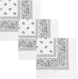 Darrahopens Fashion > Women's Fashion > Women's Accessories 3-Piece Headscarf Set (Square) - Retro Black & White Pattern Headscarf Scarf for Daily Styling, Hairband & Decoration