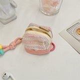 Darrahopens Fashion > Women's Fashion > Women's Accessories 3pc Chic Woven Mini Backpack Pouch - Earphone Case & Coin Purse with Keychain Lanyard(pink)