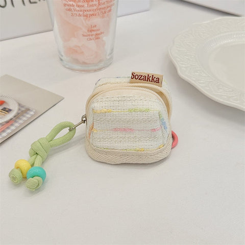 Darrahopens Fashion > Women's Fashion > Women's Accessories 3pc Chic Woven Mini Backpack Pouch - Earphone Case & Coin Purse with Keychain Lanyard(white)