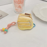 Darrahopens Fashion > Women's Fashion > Women's Accessories 3pc Chic Woven Mini Backpack Pouch - Earphone Case & Coin Purse with Keychain Lanyard(yellow)
