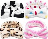 Darrahopens Fashion > Women's Fashion > Women's Accessories 4-Piece Headbands for Women - Bow Headbands - Headbands - Suitable for Spa - Facial Cleansing - Makeup - Shower & Spa