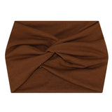 Darrahopens Fashion > Women's Fashion > Women's Accessories 5-PCS Brown Women's Extra Wide Turban Headband - Elastic Yoga & Sports Hair Wrap