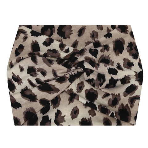 Darrahopens Fashion > Women's Fashion > Women's Accessories 5-PCS Grey leopard print Women's Extra Wide Turban Headband - Elastic Yoga & Sports Hair Wrap
