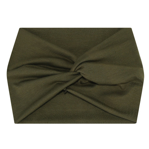 Darrahopens Fashion > Women's Fashion > Women's Accessories 5-PCS Military green Women's Extra Wide Turban Headband - Elastic Yoga & Sports Hair Wrap