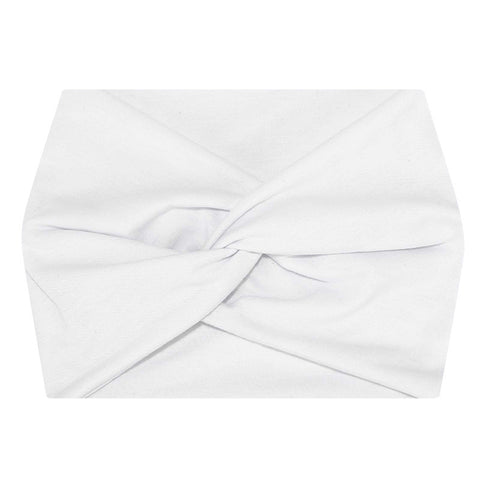 Darrahopens Fashion > Women's Fashion > Women's Accessories 5-PCS White Women's Extra Wide Turban Headband - Elastic Yoga & Sports Hair Wrap