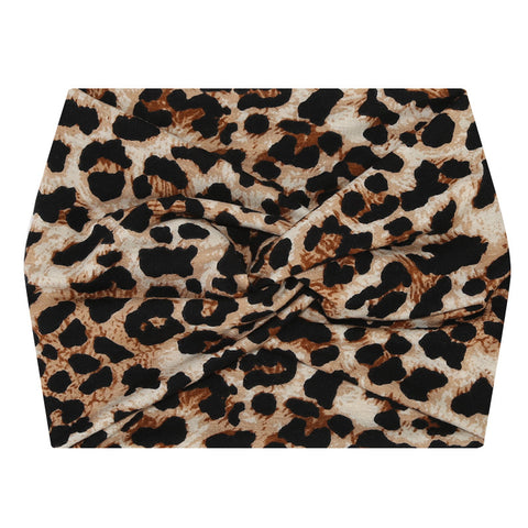 Darrahopens Fashion > Women's Fashion > Women's Accessories 5-PCS Yellow leopard print Women's Extra Wide Turban Headband - Elastic Yoga & Sports Hair Wrap