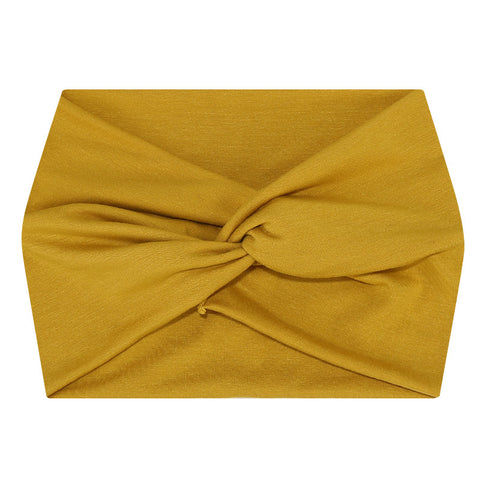 Darrahopens Fashion > Women's Fashion > Women's Accessories 5-PCS Yellow Women's Extra Wide Turban Headband - Elastic Yoga & Sports Hair Wrap