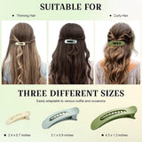 Darrahopens Fashion > Women's Fashion > Women's Accessories 9-pack flat hair clips for women, flat claw clips for girls, suitable for thick and fine hair, 3 sizes, crocodile leather hair clips, matte hair clips, non-slip, French hair accessories