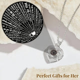Darrahopens Fashion > Women's Fashion > Women's Accessories A Hundred Languages Heart-Shaped Projection Necklace Set, rose gold-plated with zirconia inlay, paired with an apple preserved rose gift box—a perfect fusion of technology and romance.